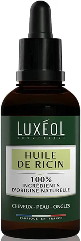 LUXEOL<br> <b> Huile de ricin </b><br>50ml</h5>Origine France <img style="vertical-align: middle;" src=" https://shorturl.at/bDMR9">