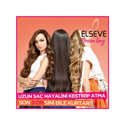 L'Oréal Paris<br><b> Elseve Dream Long</b><br><h5>Shampoing - <br>Cheveux Longs-360 ml</h5>ORIGINE Turquie<img style="vertical-align: middle;" src=" https://shorturl.at/afl23">