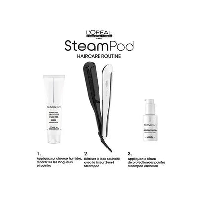 L'Oréal Professionnel <br><b> SteamPod</b><br><h5>Sérum Concentré Pointes Et Zones Abîmées - 50 ml</h5>Origine France <img style="vertical-align: middle;" src=" https://shorturl.at/bDMR9">