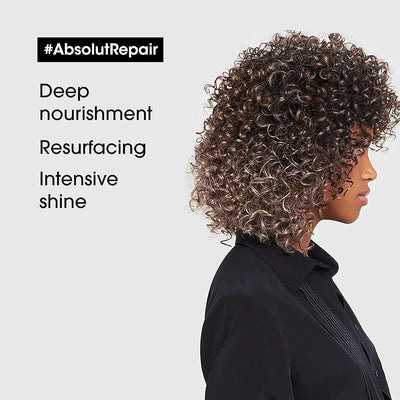 L'Oréal Professionnel <br><b> série expert Absolut Repair</b><br><h5>Soin professionnel - 200 ml</h5>Origine France </h6> <img style="vertical-align: middle;" src=" https://shorturl.at/bDMR9">