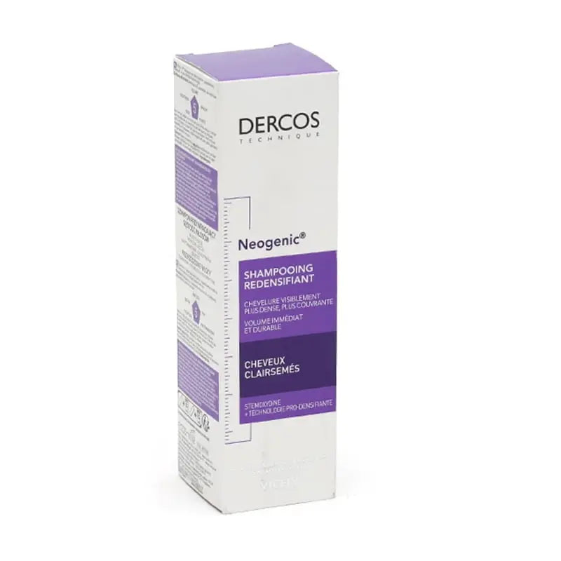 VICHY<br> <b> DERCOS technique Neogenic</b><br><h5>shampooing Redensifiant-cheveux fins-200ml</h5>Origine France <img style="vertical-align: middle;" src=" https://shorturl.at/bDMR9">