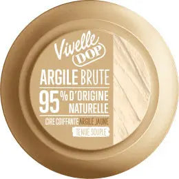 VIVELLE DOP<br> <b> ARGILE BRUTE effet satiné TENUE SOUPLE</b><br><h5>CIRE COIFFANTE--80ml</h5>Origine France </h6> <img style="vertical-align: middle;" src=" https://shorturl.at/bDMR9">