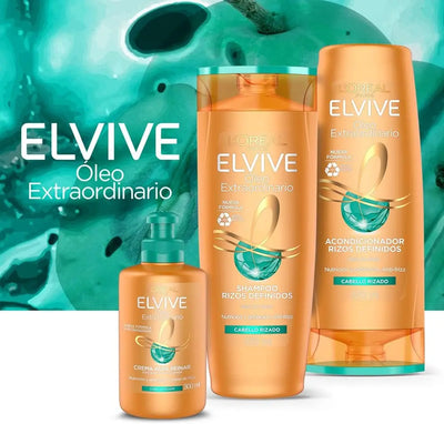 L'Oréal Paris <br> <b>ELVIVE OLEO EXTRAORDINARIO</b> <br> <h5>Crème coiffante cheveux bouclés - 300 ml </h5>Origine France <img style="vertical-align: middle;" src=" https://shorturl.at/bDMR9">