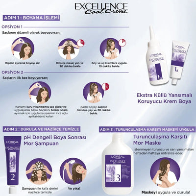 L'Oréal Paris<br><b>Excellence 6.11 </b><br><h5>Coloration cheveux <h5>Origine Turquie <img style="vertical-align: middle;" src="https://t.ly/FULqU">