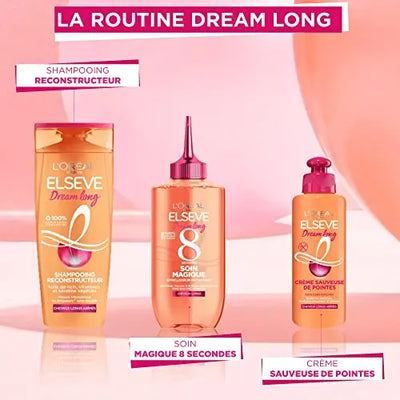 L'Oréal Paris<br><b>Elseve Dream Long</b><br><h5>Shampooing Cheveux Longs -250 ml </h5>Origine France <img style="vertical-align: middle;" src=" https://shorturl.at/bDMR9">