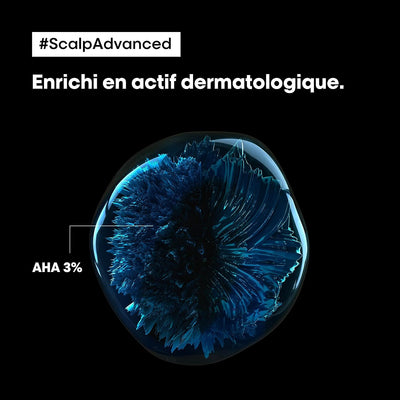 L'Oréal Professionnel<br><b>série expert Scalp Advanced AHA 3%</b><br><h5>Shampoing Dermo-Purifiant Cheveux Gras - 300 ml</h5>Origine France </h6> <img style="vertical-align: middle;" src=" https://shorturl.at/bDMR9">