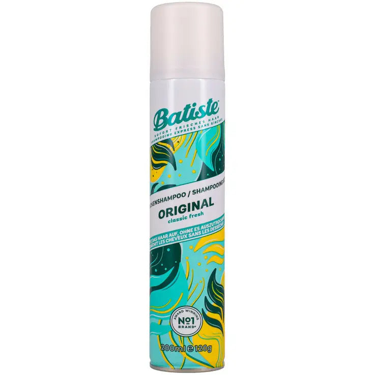 Batiste<br> <b> Shampoing sec trockennshampoo Original</b><br><h5>200ml</h5>Origine France </h6> <img style="vertical-align: middle;" src=" https://shorturl.at/bDMR9">