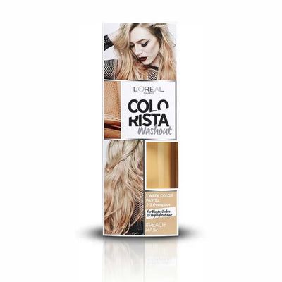 L'Oréal Paris <br> <b>COLORISTA WASHOUT</b> <br> <h5>Coloration cheveux Couleur pêche - 80 ml </h5>Origine France <img style="vertical-align: middle;" src=" https://shorturl.at/bDMR9">