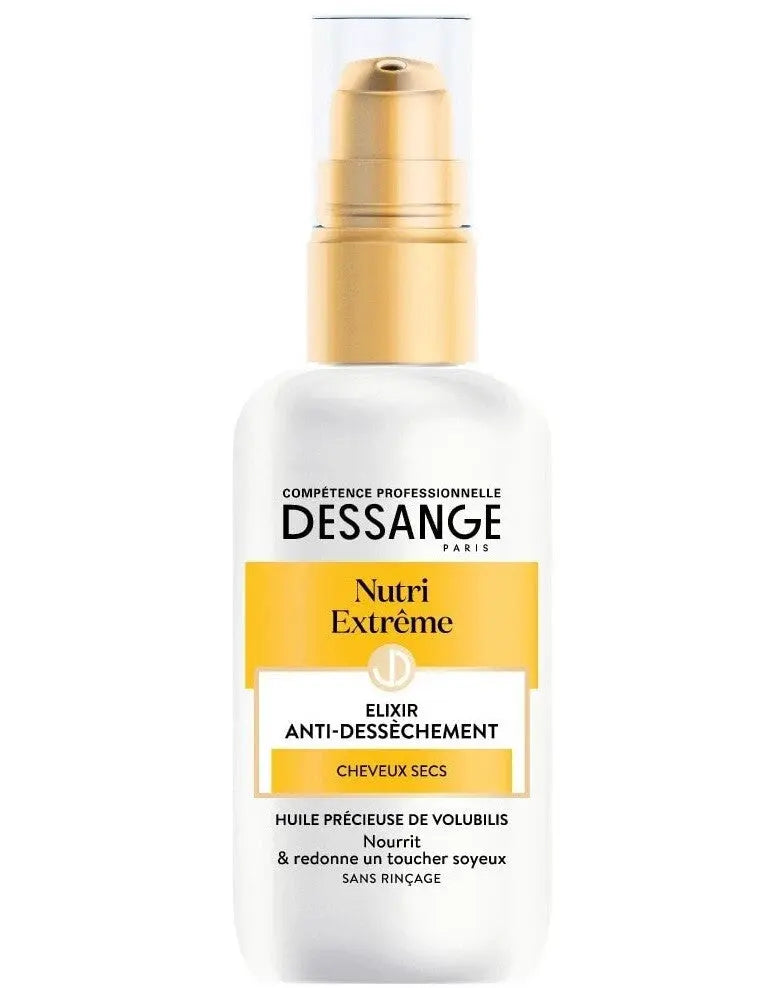 DESSANGE<br> <b>Nutri-Extrême </b><br><h5>Elixir Anti-Dessèchement<br>Cheveux Secs - 100ml</h5>Origine France </h6> <img style="vertical-align: middle;" src=" https://bit.ly/3XSoZct">  Seven-dz 