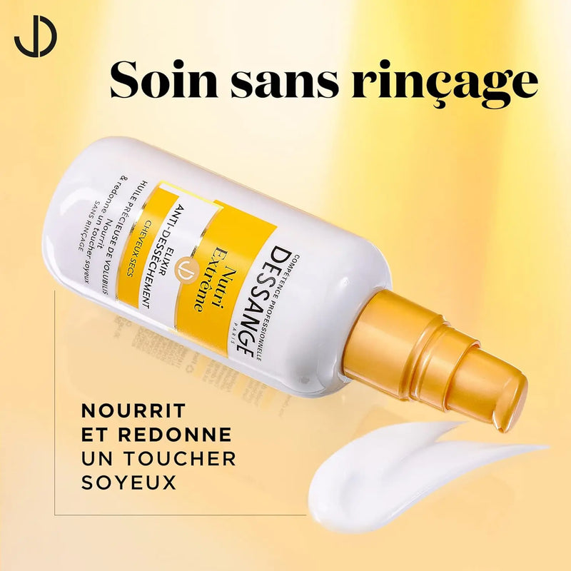 DESSANGE<br> <b>Nutri-Extrême </b><br><h5>Elixir Anti-Dessèchement<br>Cheveux Secs - 100ml</h5>Origine France </h6> <img style="vertical-align: middle;" src=" https://bit.ly/3XSoZct">  Seven-dz 