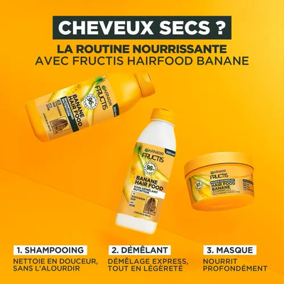 GARNIER FRUCTIS BANANA HAIR FOOD masque nourrissant pour cheveux secs-320ml - Seven-Dz