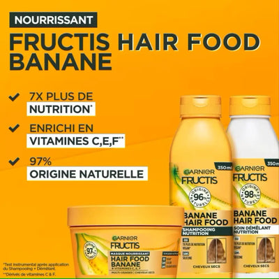GARNIER FRUCTIS BANANA HAIR FOOD masque nourrissant pour cheveux secs-320ml - Seven-Dz