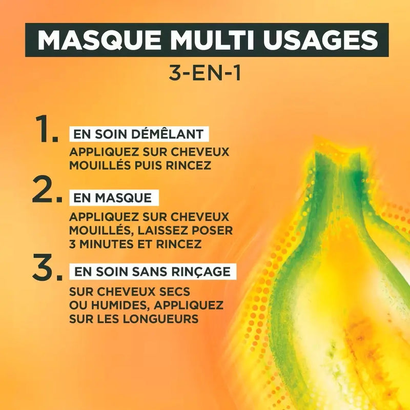 GARNIER FRUCTIS BANANA HAIR FOOD masque nourrissant pour cheveux secs-320ml - Seven-Dz