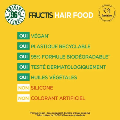 GARNIER Fructis Hair Food Banane Shampoing nourrisssant cheveux secs -350ml Seven-Dz