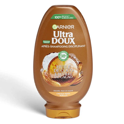 GARNIER ULTRA DOUX Après SHAMPOOING DISCIPLINANT, huile de coco et beurre de cacao cheveux frisés, rebelles-250ml Seven-Dz