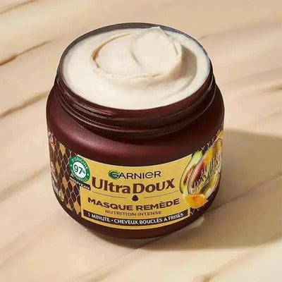 GARNIER ULTRA DOUX Masque nutrition intense cheveux bouclés à frisées-340ml Seven-dz