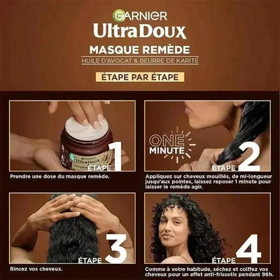 GARNIER ULTRA DOUX Masque nutrition intense cheveux bouclés à frisées-340ml Seven-dz