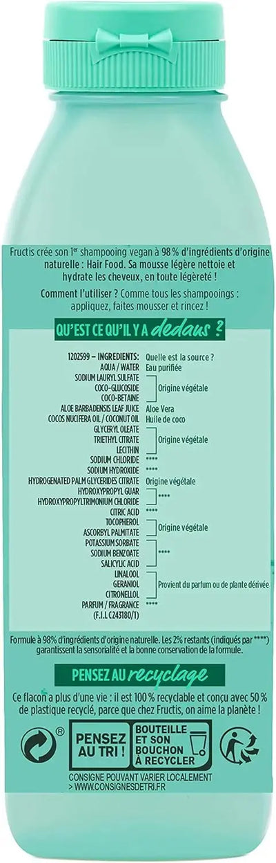 GARNIER Fructis Hair Food Aloe Vera Soin Démêlant Hydratant cheveux normaux -400ml seven-Dz