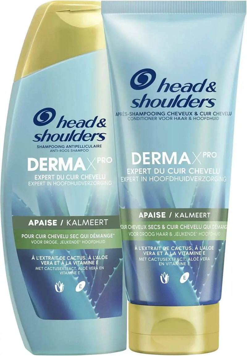 Head & Shoulders Derma X Pro apaise Shampoing Antipélliculaire Cuir chevelu sec - lot de 2 flacons de 250 & 200ml Seven-dz