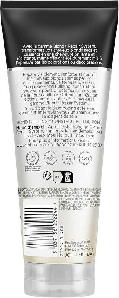 JOHN FRIEDA Blond+ Repair System Soin Démêlant Bond Building - Cheveux Blonds -250ml seven-dz