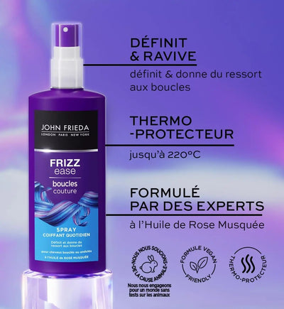 JOHN FRIEDA Frizz Ease Boucles Coutoure Spray Coiffant Boucles Couture Cheveux ondulés à bouclés-200ml seven-dz