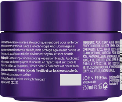 JOHN FRIEDA Masque Frizz Ease Masque Intensif Réparation Miracle   cheveux secs et abimés-250ml -Seven-Dz