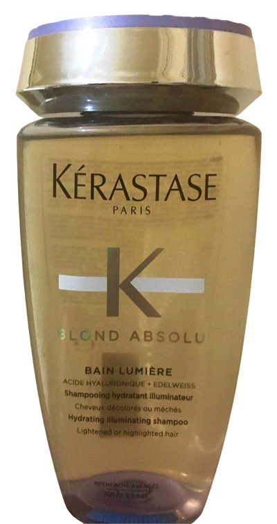 Kérastase <br> <b>BLOND ABSOLU BAIN LUMIERE</b> <br> <h5>Shampoing blonds et décolorés - 250 ml </h5>Origine Espagne <img style="vertical-align: middle;" src=" https://bit.ly/4jhz4rq"> Cosmétique Dz