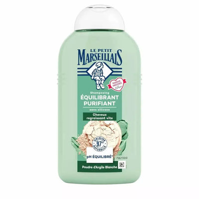 LE PETIT MARSEILLAIS Shampoing Équilibrant Purifiant Poudre d’Argile Blanche sans silicone cheveux regraissant-250ml Seven-Dz