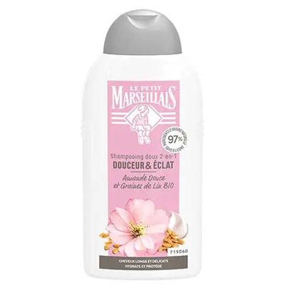 LE PETIT MARSEILLAIS<br> <b> Shampooing Douceur & Eclat</b><br><h5>Cheveux Normaux, Longs et Délicats-250ml</h5>Origine France <img style="vertical-align: middle;"src="https://bit.ly/3VT5bp1">