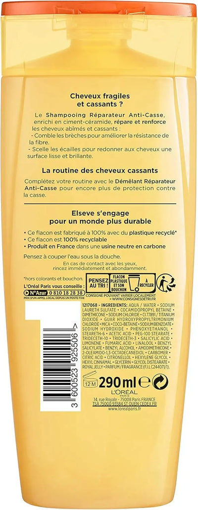 L'Oréal Paris Elseve Anti-Casse Shampoing Réparateur pour Cheveux Agressés Seven-Dz