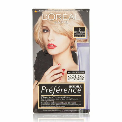 L'Oréal Paris Préférence 9 Hollywood Blond Très Clair Coloration cheveux 60ml -Seven-DZ