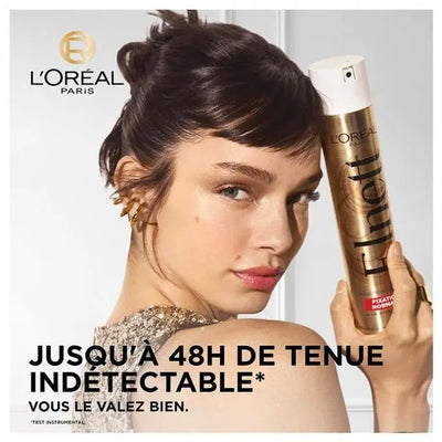 L'Oréal Paris<br><b>Elnett Satin</b><br><h5>Laque Fixation Forte<br>Protection Couleur <br> 150 ml <h5>Origine France <img style="vertical-align: middle;" src=" https://bit.ly/3XSoZct">  Seven-dz 