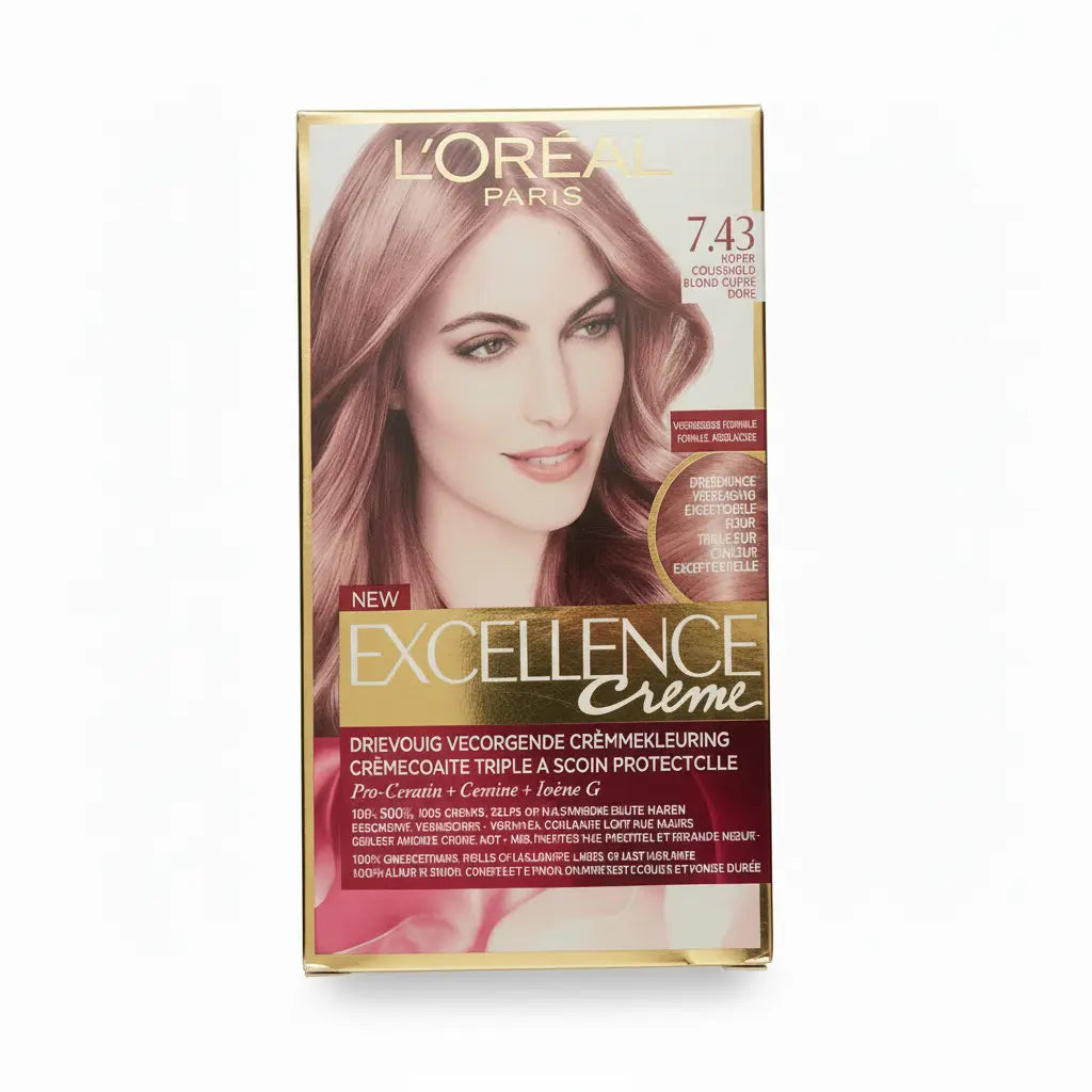 L'Oréal Paris Excellence 7.43 Coloration cheveux / Blond Cuivré Doré ...