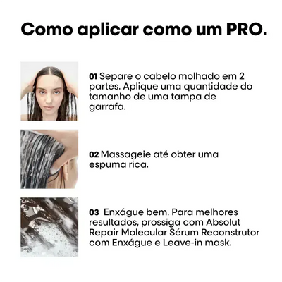 L'Oréal Professionnel  série expert Shampooing Absolut Repair Molecular Tous Types de Cheveux Abîmés Seven-Dz