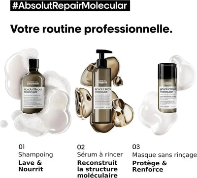 L'Oréal Professionnel  série expert Shampooing Absolut Repair Molecular Tous Types de Cheveux Abîmés Seven-Dz
