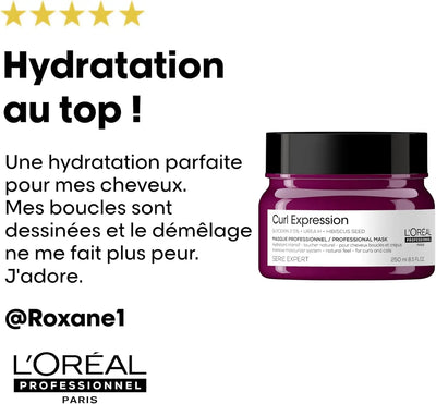 L'Oréal Professionnel <br><b>Série Expert Curl Expression</b><br><h5>Masque Hydratant Intensif<br>cheveux bouclés à crépus 250ml</h5>Origine France <img style="vertical-align: middle;" src=" https://bit.ly/3XSoZct">  Seven-dz 