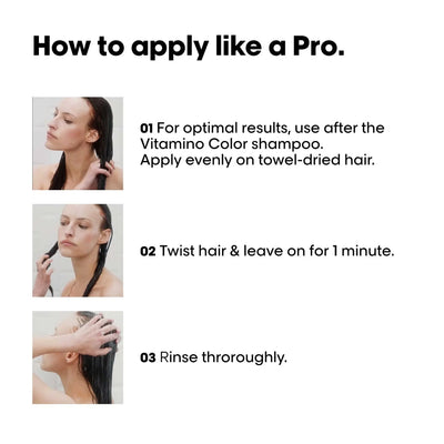 L'Oréal Professionnel <br><b>Série Expert Vitamino Color</b><br><h5>Masque Fixateur de Couleur Cheveux Colorés - 250 ml</h5>Origine France <img style="vertical-align: middle;" src=" https://bit.ly/3XSoZct"> Rachid parfum