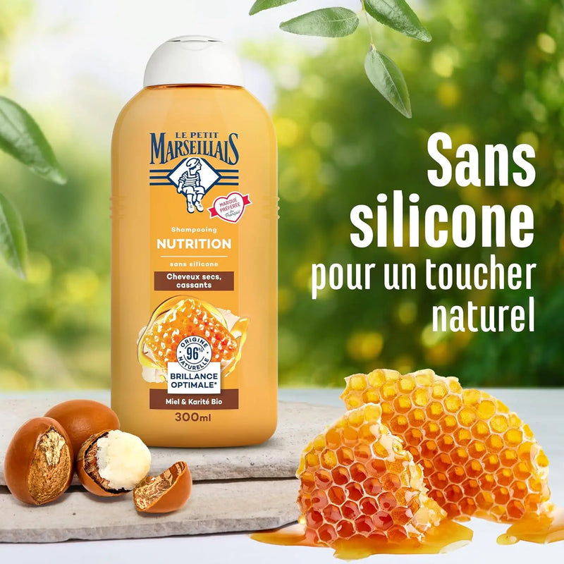 Le Petit Marseillais Shampooing - Nutrition au miel et au Karité Bio cheveux secs et cassants - 300ml seven-dz