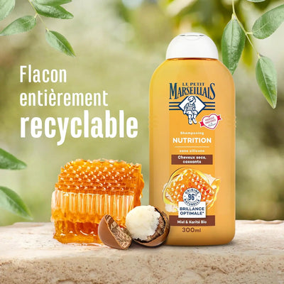 Le Petit Marseillais Shampooing - Nutrition au miel et au Karité Bio cheveux secs et cassants - 300ml seven-dz