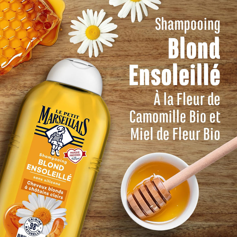 Le Petit Marseillais Shampooing Blond Ensoleillé à la Fleur de Camomille et au Miel de Fleurs Bio 300ml seven-dz