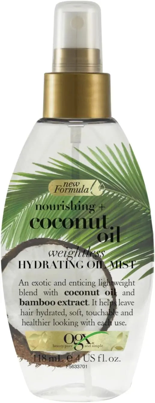 OGX<br><b>Coconut Oil</b><br><h5>Huile nourrissante<br>et Hydratante légère<br>Tout type de cheveux-118ml</h5>Origine USA <img style="vertical-align: middle;" src=" https://bit.ly/43CK0ex">  Seven-dz 