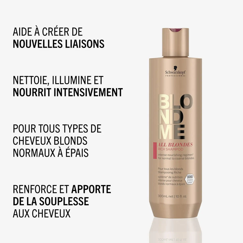 SCHWARZKOPF All Blondes Shampooing Riche cheveux blonds normaux à épais-300ml