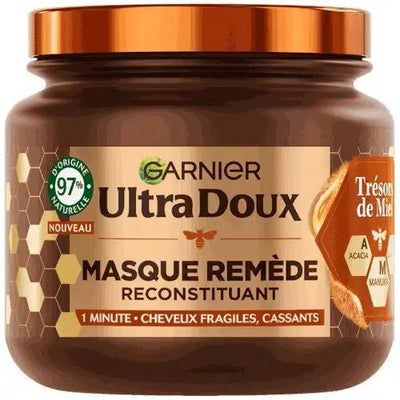 GARNIER  ULTRA DOUX Masque Remède Reconstituant Cheveux Fragiles - Cassants-340ml Seven-dz