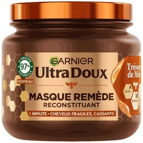 GARNIER  ULTRA DOUX Masque Remède Reconstituant Cheveux Fragiles - Cassants-340ml Seven-dz