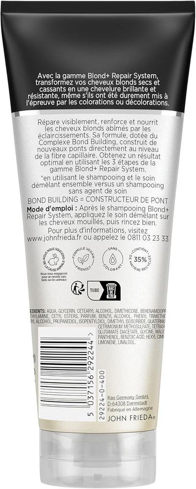 JOHN FRIEDA Blond+ Repair System Soin Démêlant Bond Building - Cheveux Blonds -250ml seven-dz