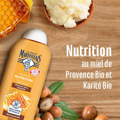 Le Petit Marseillais Shampooing - Nutrition au miel et au Karité Bio cheveux secs et cassants - 300ml seven-dz