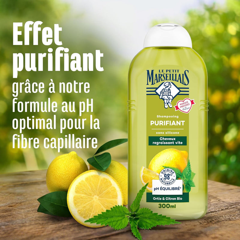 Le Petit Marseillais Shampooing Purifiant à l’Ortie et au Citron BIO - 300ml seven-dz