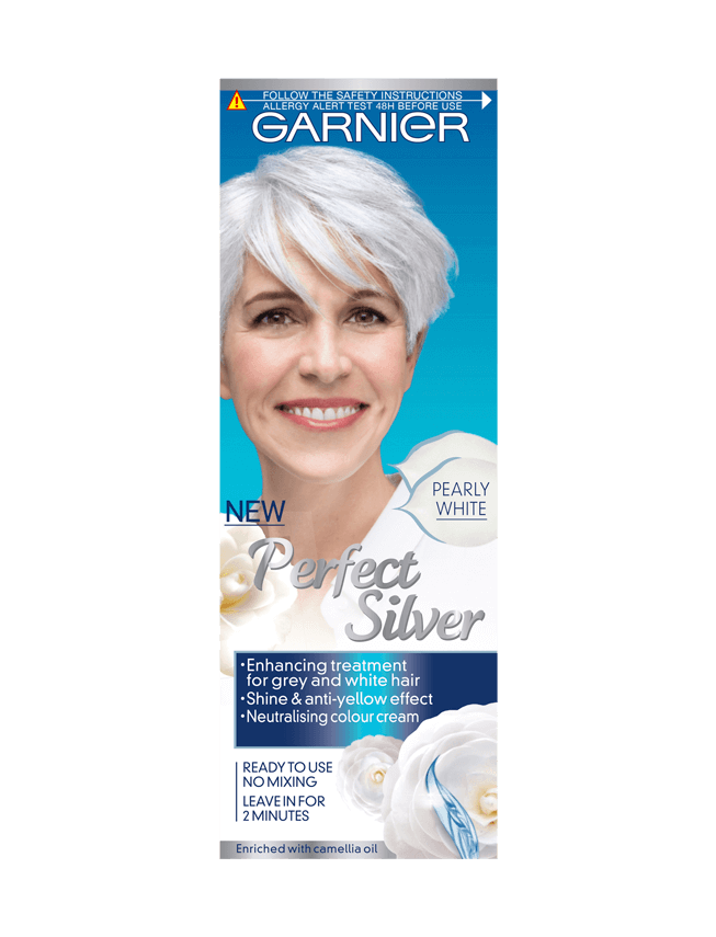 GARNIER<br> <b> Perfect silver</b><br><h5>Coloration cheveux-80ml</h5>Origine Europe <img style="vertical-align: middle;" src="https://shorturl.at/stvQ3">