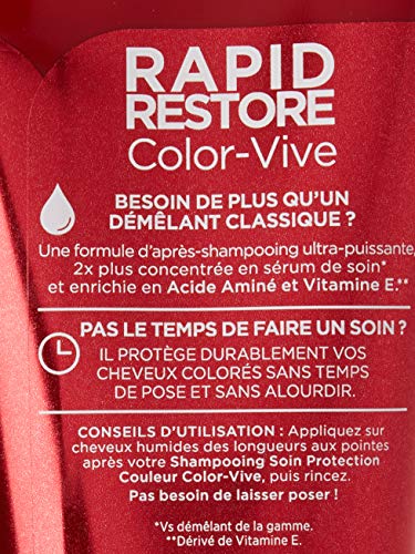 L'Oréal Paris<br><b>Elseve Color-Vive Rapid Restore</b><br><h5>Après-Shampooing Intensif - 180 ml </h5>